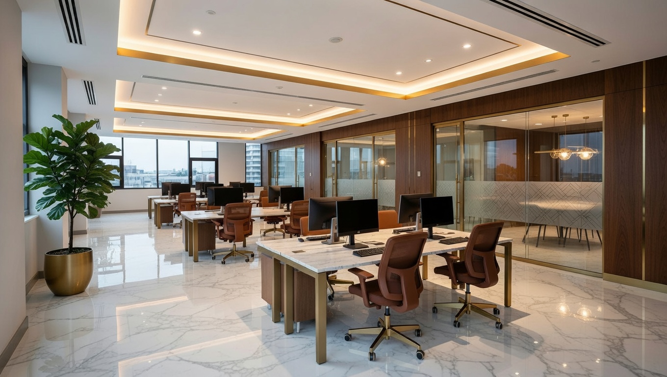 Interior design 3D rendering example