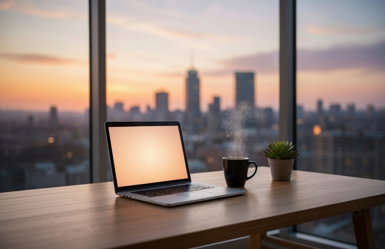 Modern interior design workspace