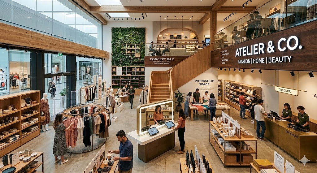 Interior design 3D rendering example